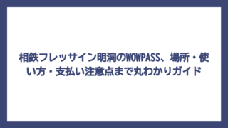 相鉄フレッサイン明洞のWOWPASS、場所・使い方・支払い注意点まで丸わかりガイド