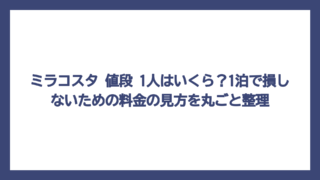 ミラコスタ 値段 1人はいくら？1泊で損しないための料金の見方を丸ごと整理