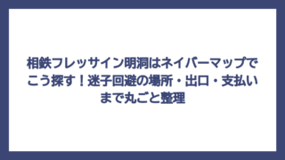 相鉄フレッサイン明洞はネイバーマップでこう探す！迷子回避の場所・出口・支払いまで丸ごと整理