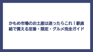 かもめ市場のお土産は迷ったらこれ！駅直結で買える定番・限定・グルメ完全ガイド