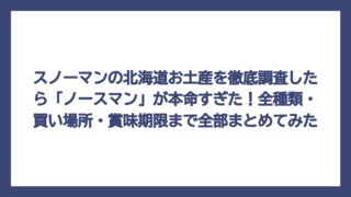 スノーマンの北海道お土産を徹底調査したら「ノースマン」が本命すぎた！全種類・買い場所・賞味期限まで全部まとめてみた