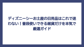 ディズニーシーお土産の日用品はこれで迷わない！普段使いできる雑貨だけを本気で厳選ガイド