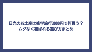 日光のお土産は修学旅行3000円で何買う？ムダなく喜ばれる選び方まとめ
