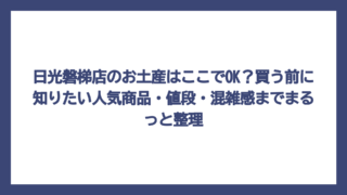 日光磐梯店のお土産はここでOK？買う前に知りたい人気商品・値段・混雑感までまるっと整理