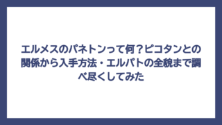 エルメスのパネトンって何？ピコタンとの関係から入手方法・エルパトの全貌まで調べ尽くしてみた