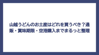 山越うどんのお土産はどれを買うべき？通販・賞味期限・空港購入までまるっと整理