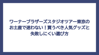 ワーナーブラザーズスタジオツアー東京のお土産で迷わない！買うべき人気グッズと失敗しにくい選び方
