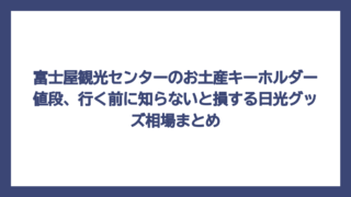 富士屋観光センターのお土産キーホルダー値段、行く前に知らないと損する日光グッズ相場まとめ