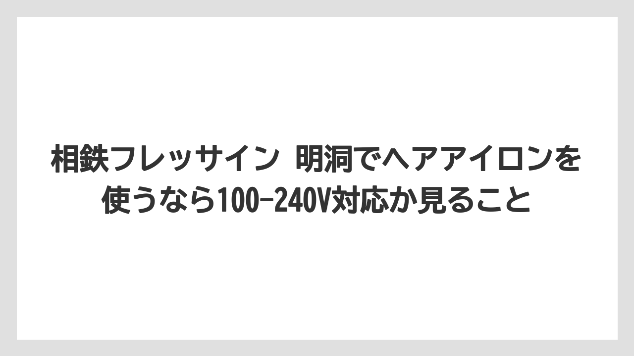 【リゾート】【宿泊】【旅】相鉄フレッサイン 明洞でヘアアイロンを使うなら100-240V対応か見ること