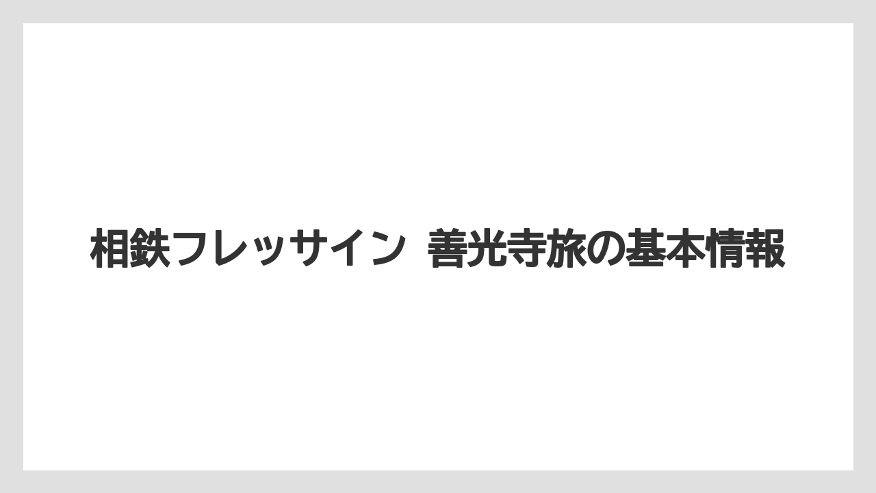 相鉄フレッサイン 善光寺旅の基本情報