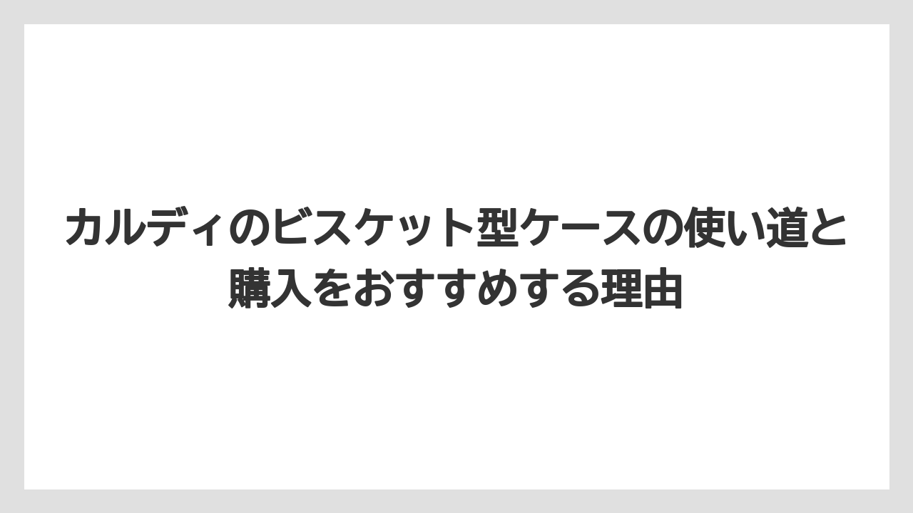 【リゾート】【宿泊】【旅】カルディのビスケット型ケースはプレゼントとしても喜ばれる逸品