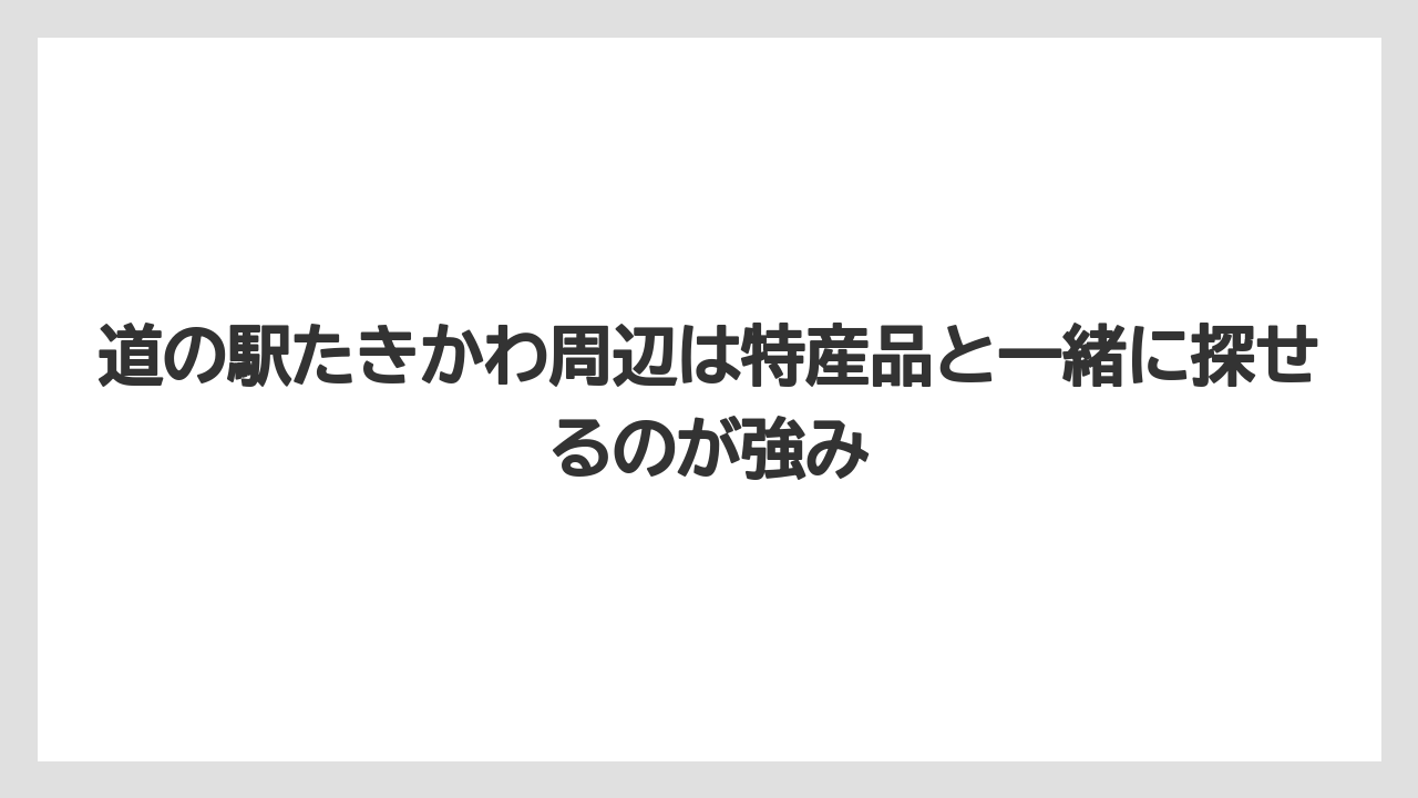 【リゾート】【宿泊】【旅】道の駅たきかわ周辺は特産品と一緒に探せるのが強み