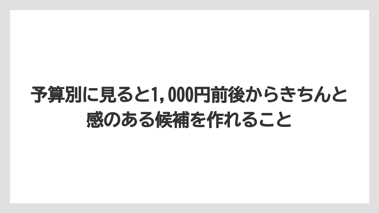 【リゾート】【宿泊】【旅】予算別に見ると1,000円前後からきちんと感のある候補を作れること