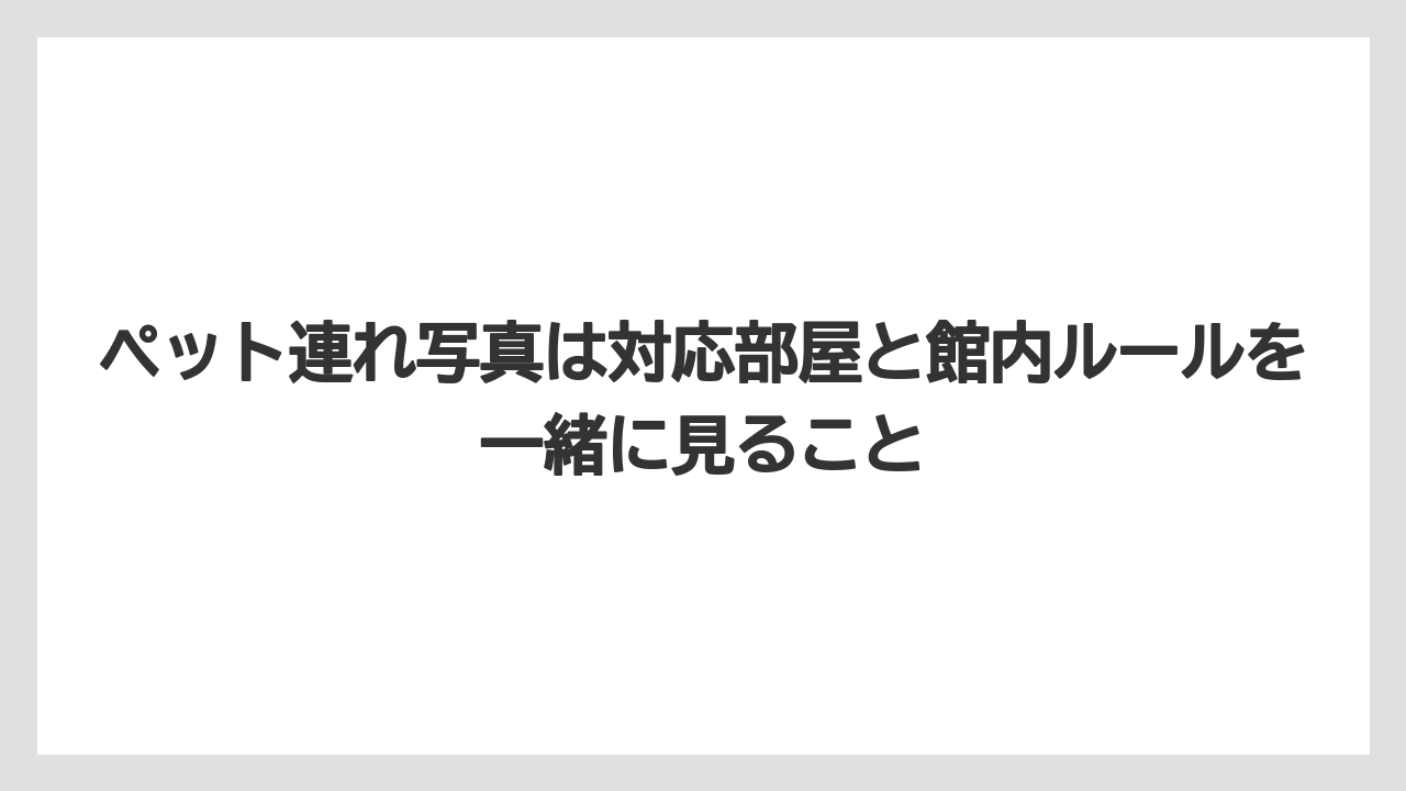 【リゾート】【宿泊】【旅】ペット連れ写真は対応部屋と館内ルールを一緒に見ること
