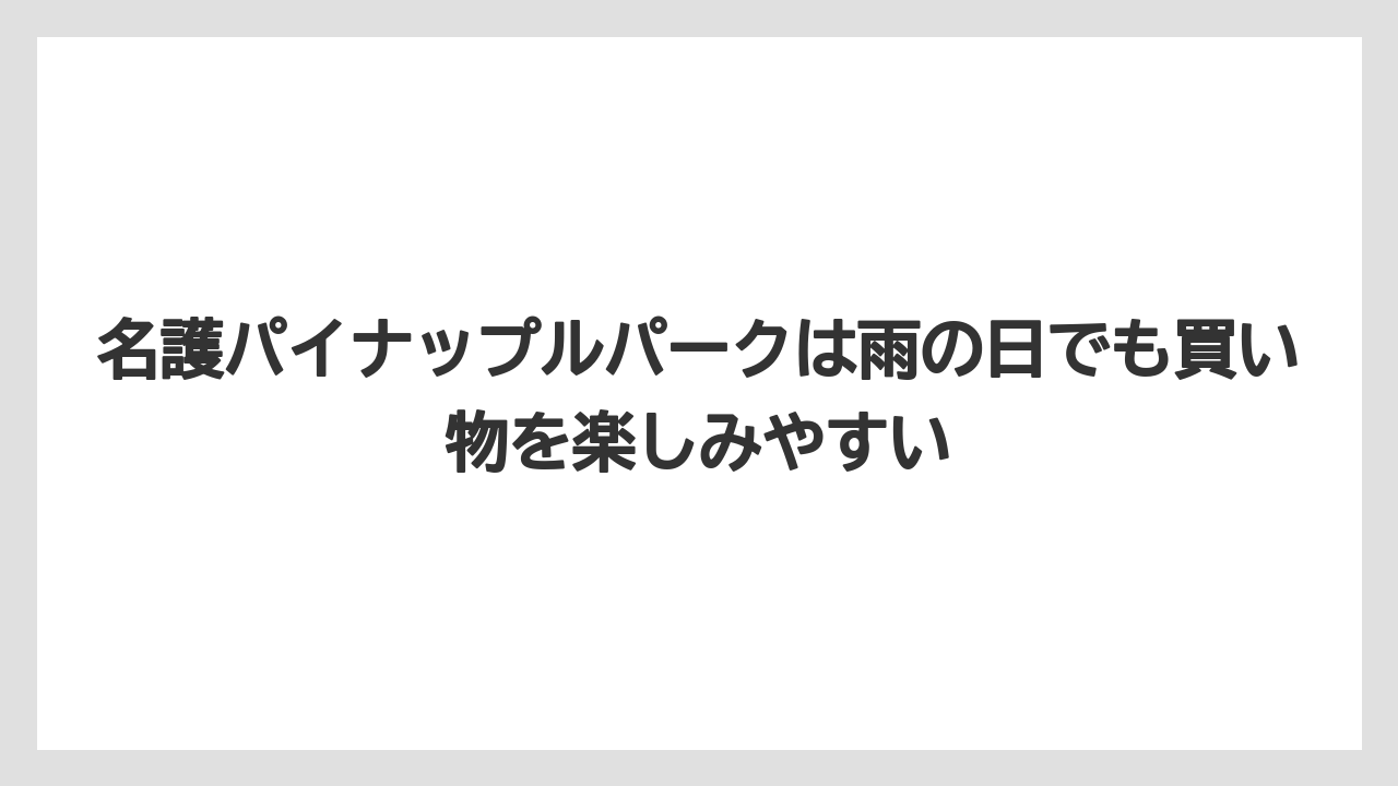 【リゾート】【宿泊】【旅】名護パイナップルパークは雨の日でも買い物を楽しみやすい