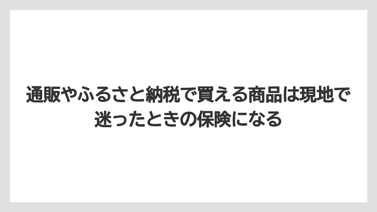 【リゾート】【宿泊】【旅】通販やふるさと納税で買える商品は現地で迷ったときの保険になる