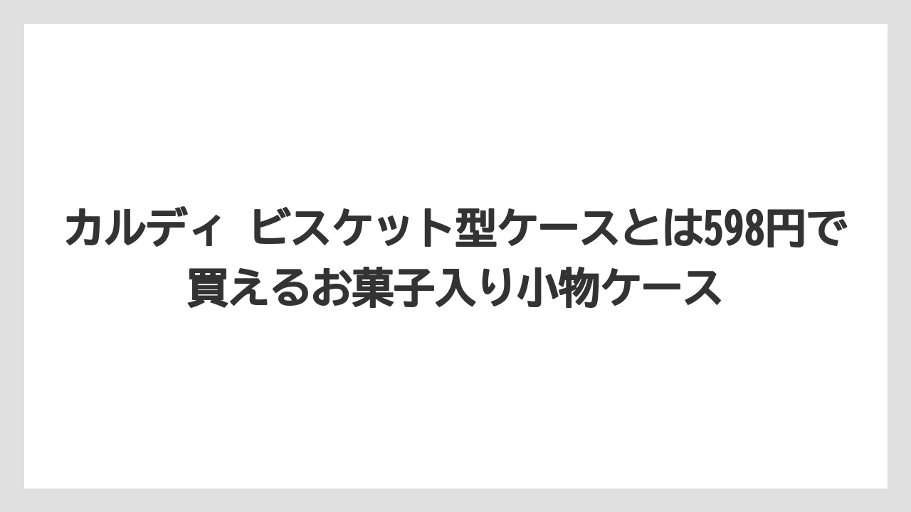 【リゾート】【宿泊】【旅】カルディ ビスケット型ケースとは598円で買えるお菓子入り小物ケース