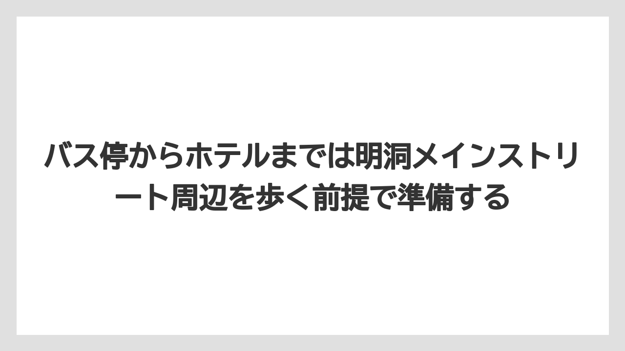 【リゾート】【宿泊】【旅】バス停からホテルまでは明洞メインストリート周辺を歩く前提で準備する