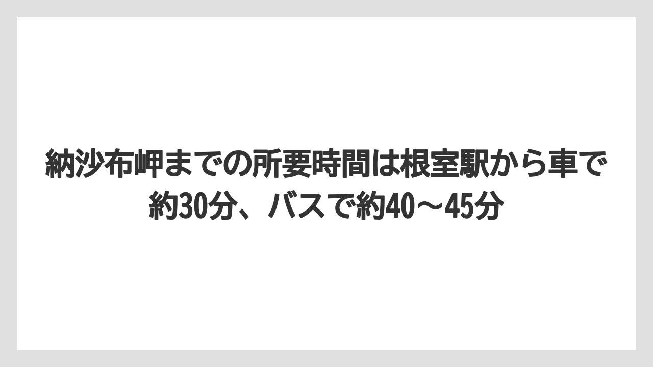 【リゾート】【宿泊】【旅】納沙布岬までの所要時間は根室駅から車で約30分、バスで約40〜45分