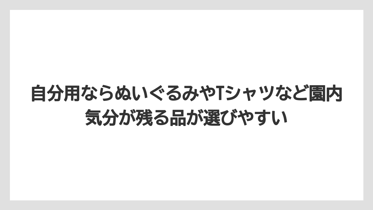 【リゾート】【宿泊】【旅】自分用ならぬいぐるみやTシャツなど園内気分が残る品が選びやすい