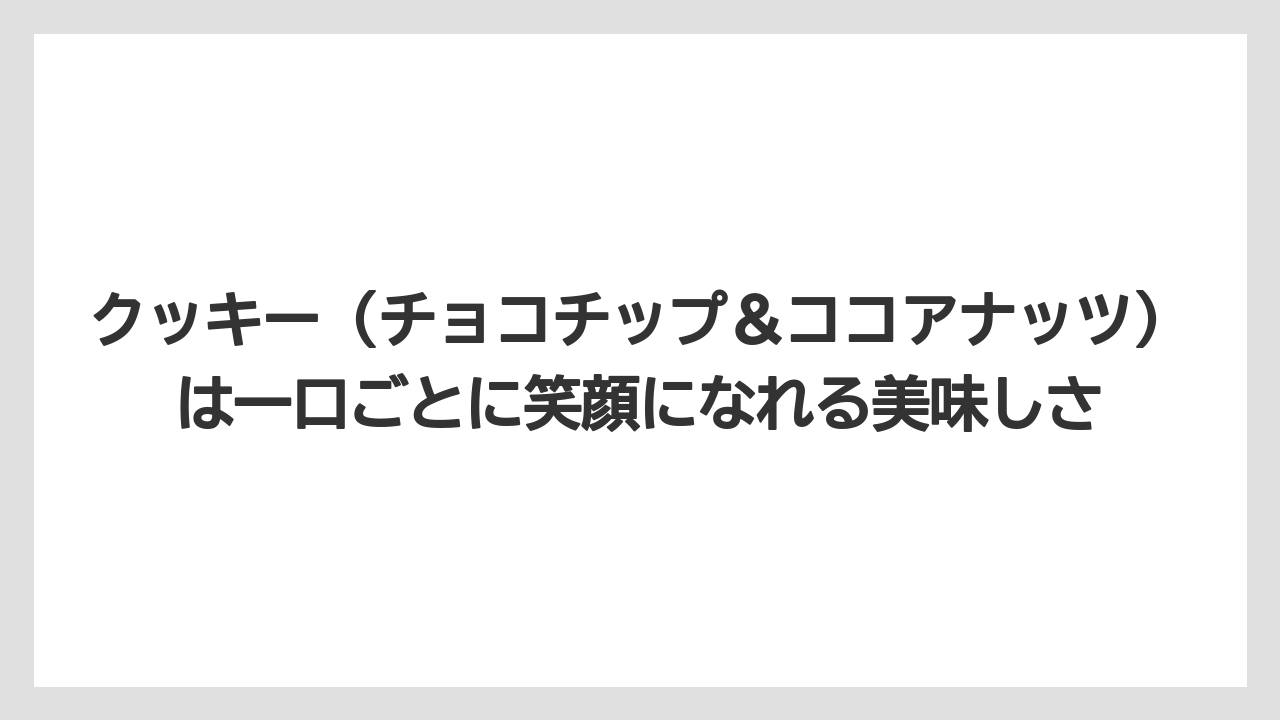 【リゾート】【宿泊】【旅】クッキー（チョコチップ＆ココアナッツ）は一口ごとに笑顔になれる美味しさ