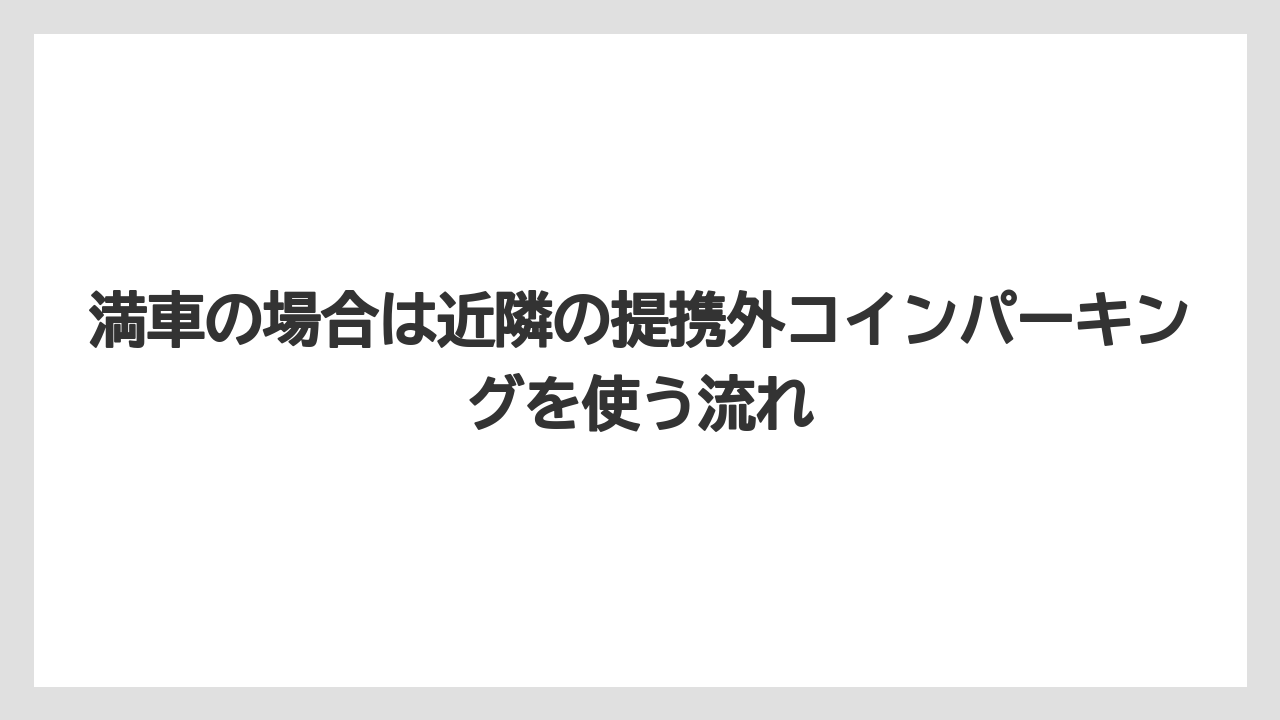 【リゾート】【宿泊】【旅】満車の場合は近隣の提携外コインパーキングを使う流れ