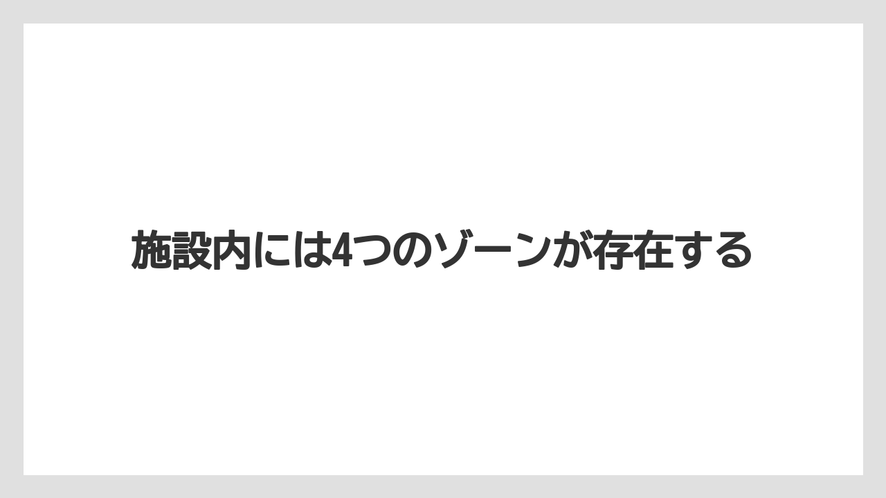 【リゾート】【宿泊】【旅】施設内には4つのゾーンが存在する