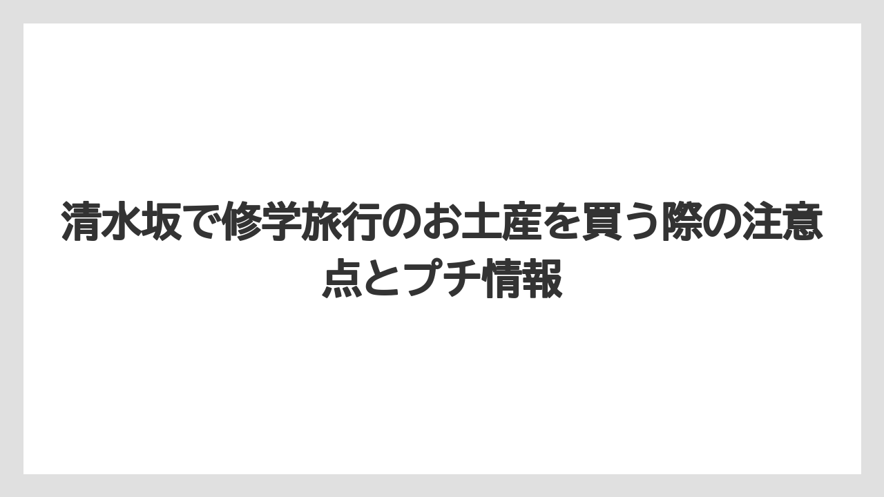 【リゾート】【宿泊】【旅】雑貨・かわいい系のお土産も清水坂周辺で揃えられる