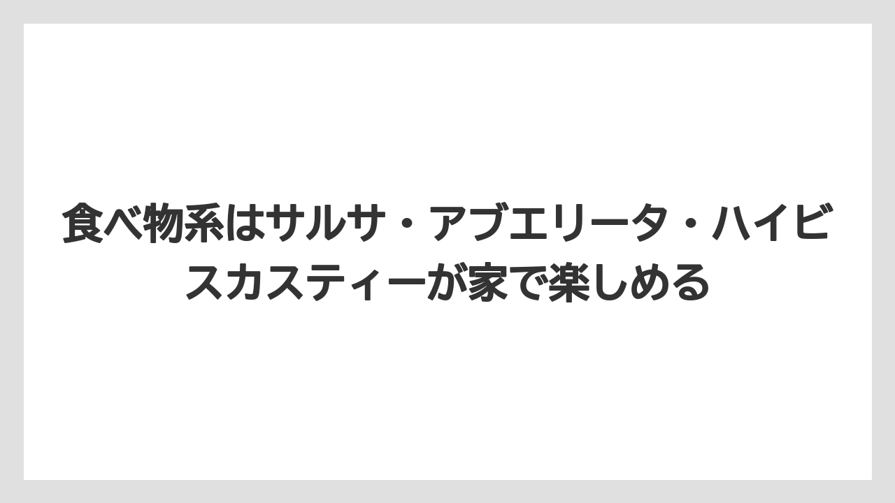 【リゾート】【宿泊】【旅】食べ物系はサルサ・アブエリータ・ハイビスカスティーが家で楽しめる
