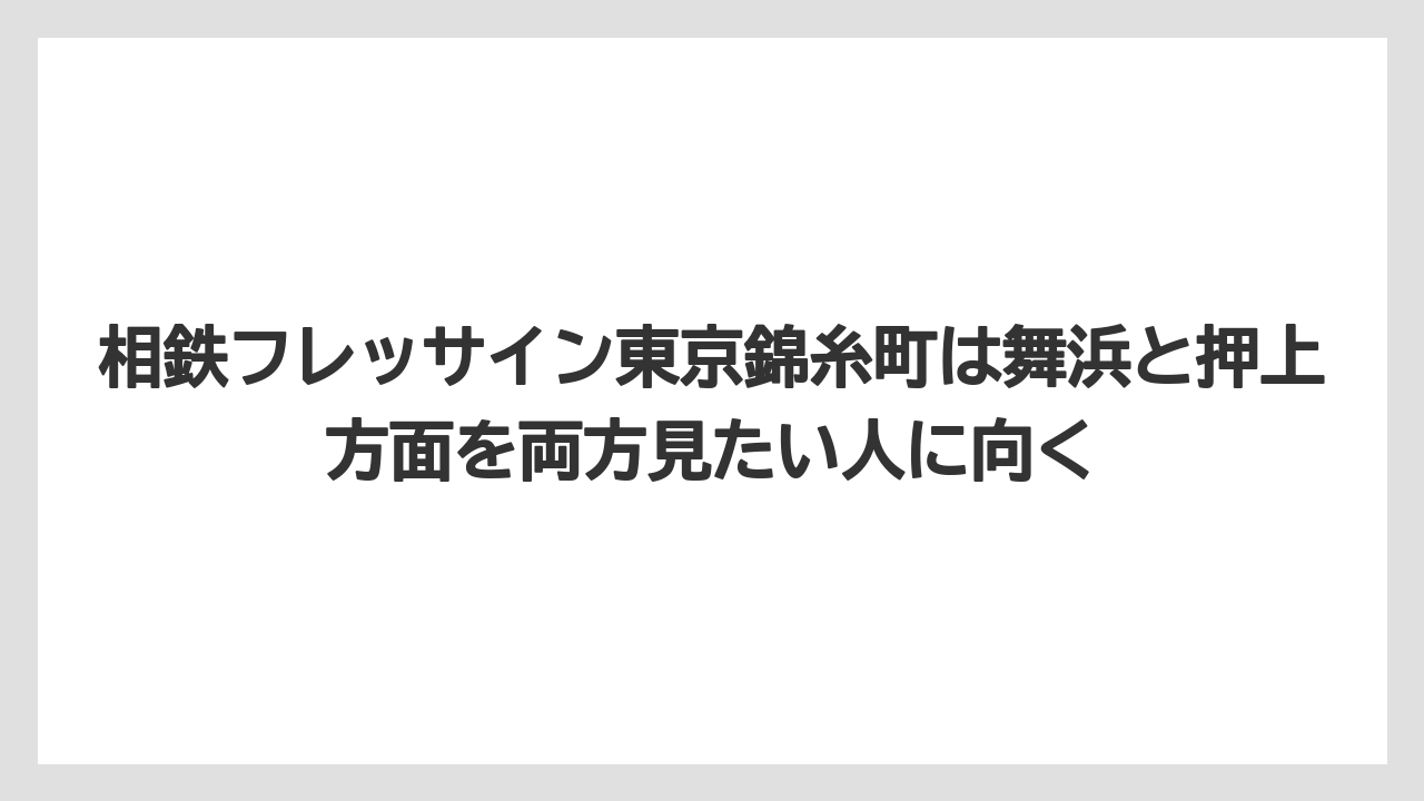 【リゾート】【宿泊】【旅】相鉄フレッサイン東京錦糸町は舞浜と押上方面を両方見たい人に向く