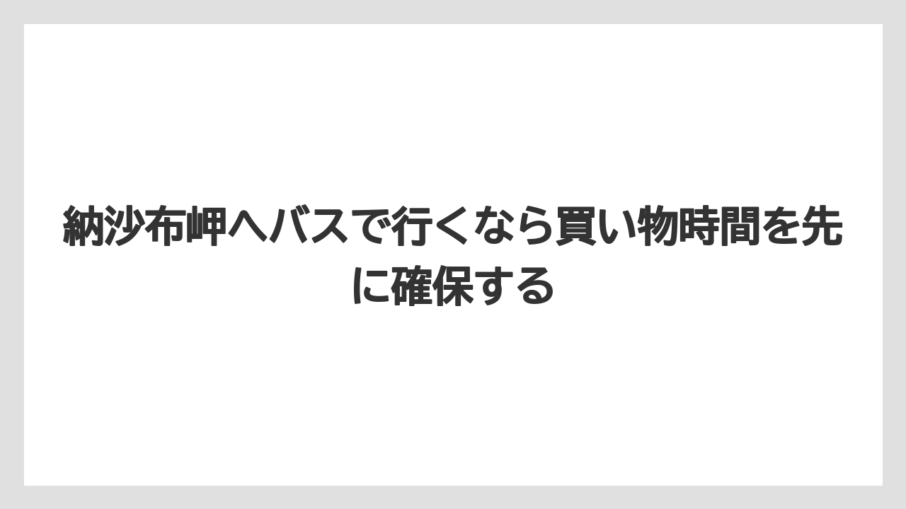 【リゾート】【宿泊】【旅】納沙布岬へバスで行くなら買い物時間を先に確保する