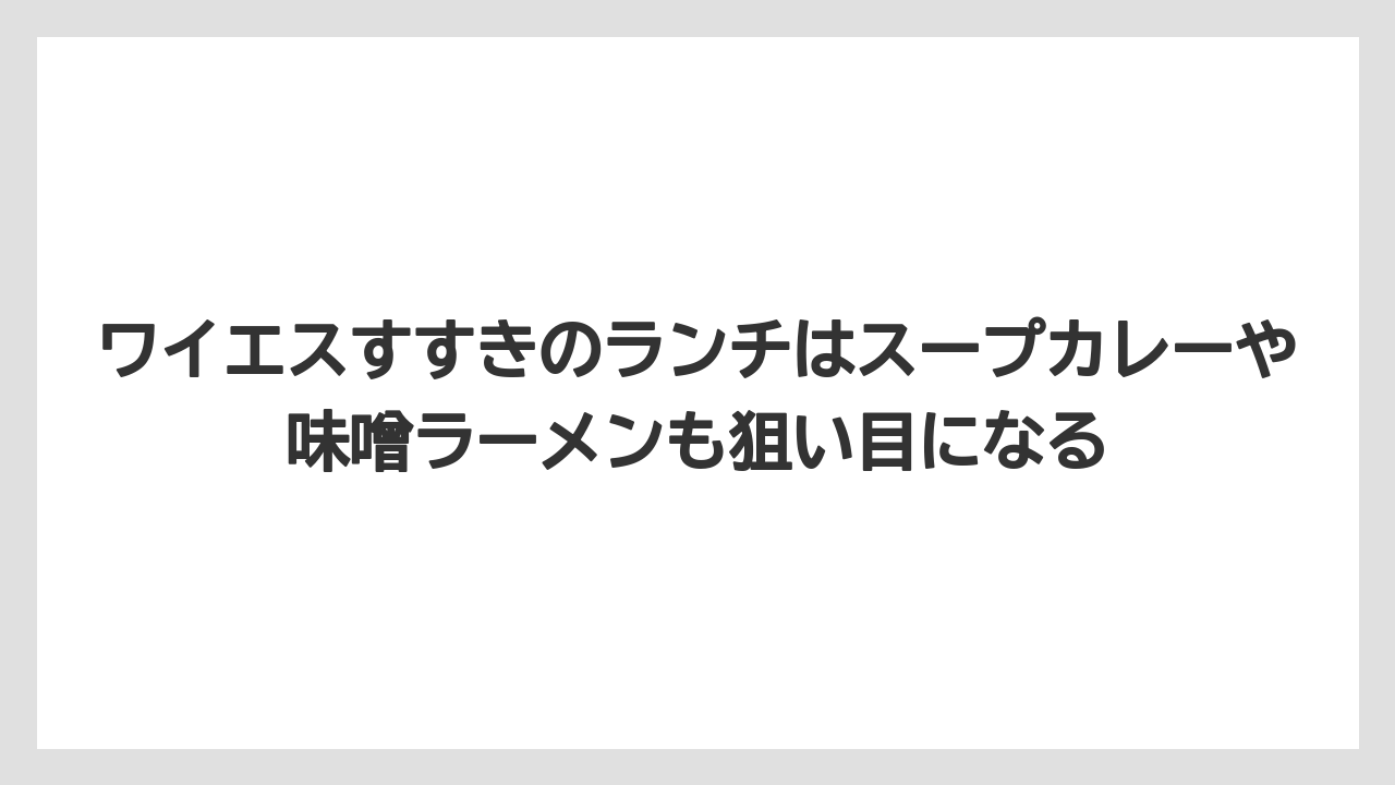 【リゾート】【宿泊】【旅】ワイエスすすきのランチはスープカレーや味噌ラーメンも狙い目になる