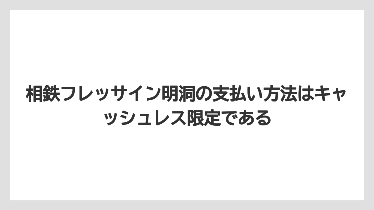 【リゾート】【宿泊】【旅】相鉄フレッサイン明洞の支払い方法はキャッシュレス限定である