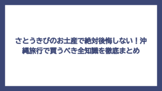 さとうきびのお土産で絶対後悔しない！沖縄旅行で買うべき全知識を徹底まとめ