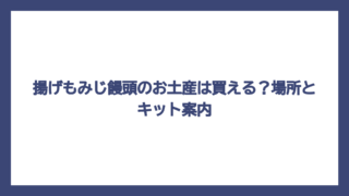 揚げもみじ饅頭のお土産は買える？場所とキット案内