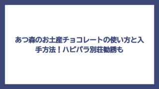 あつ森のお土産チョコレートの使い方と入手方法！ハピパラ別荘勧誘も