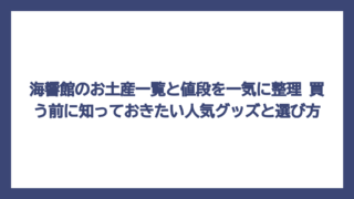 海響館のお土産一覧と値段を一気に整理　買う前に知っておきたい人気グッズと選び方
