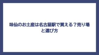 味仙のお土産は名古屋駅で買える？売り場と選び方