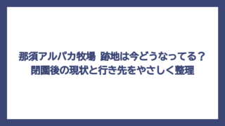 那須アルパカ牧場 跡地は今どうなってる？閉園後の現状と行き先をやさしく整理