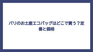 パリのお土産エコバッグはどこで買う？定番と価格