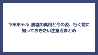 下田ホテル 廃墟の真相と今の姿、行く前に知っておきたい注意点まとめ