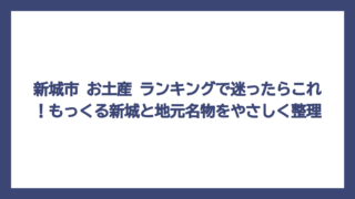 新城市 お土産 ランキングで迷ったらこれ！もっくる新城と地元名物をやさしく整理