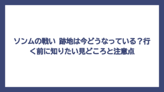ソンムの戦い 跡地は今どうなっている？行く前に知りたい見どころと注意点