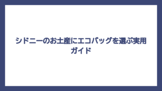 シドニーのお土産にエコバッグを選ぶ実用ガイド