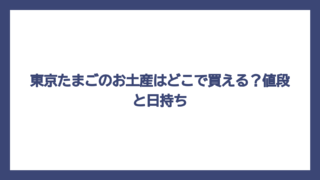 東京たまごのお土産はどこで買える？値段と日持ち