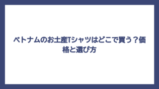 ベトナムのお土産Tシャツはどこで買う？価格と選び方