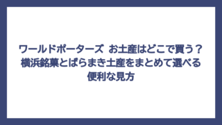 ワールドポーターズ お土産はどこで買う？横浜銘菓とばらまき土産をまとめて選べる便利な見方