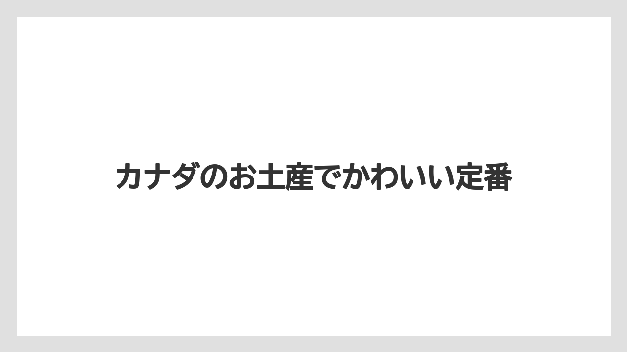 カナダのお土産でかわいい定番