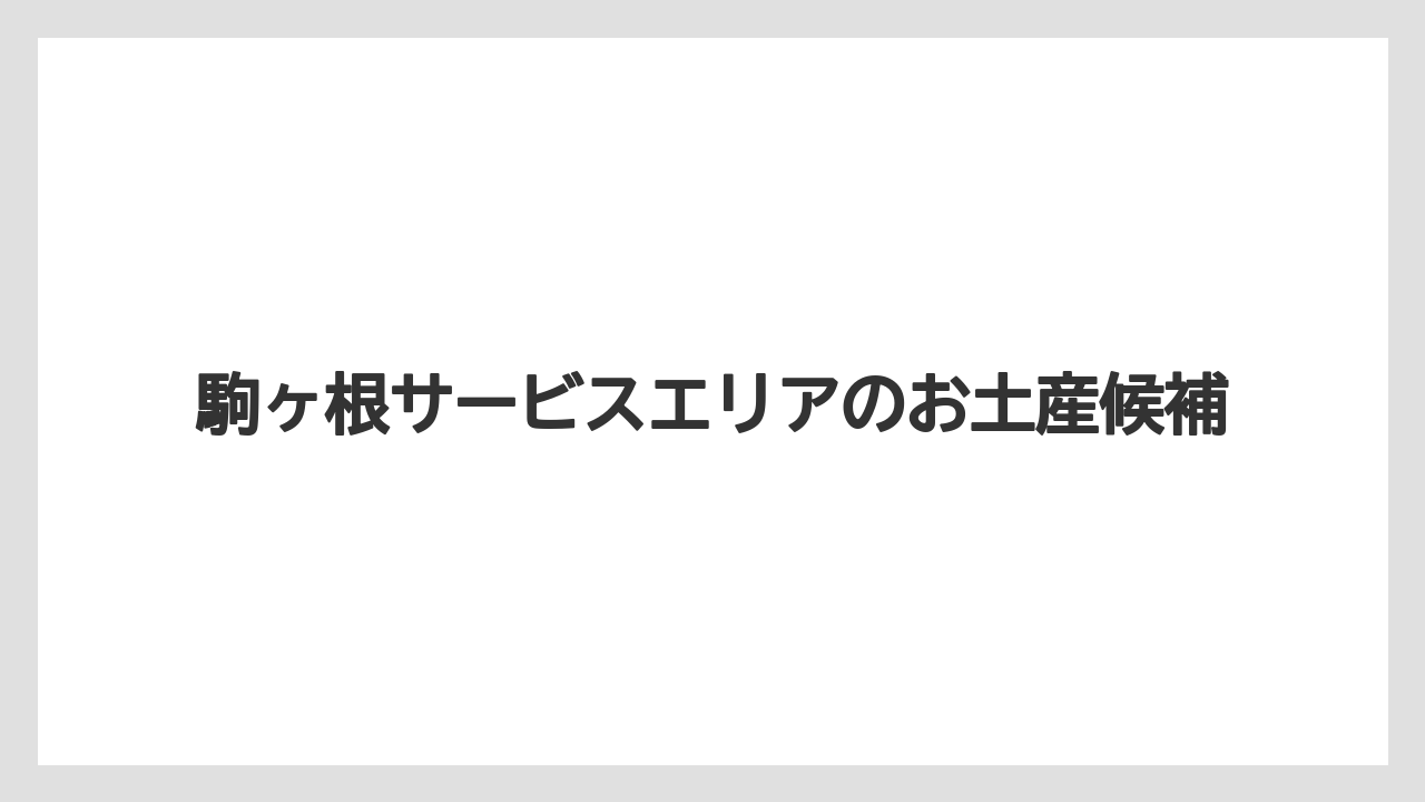 駒ヶ根サービスエリアのお土産候補