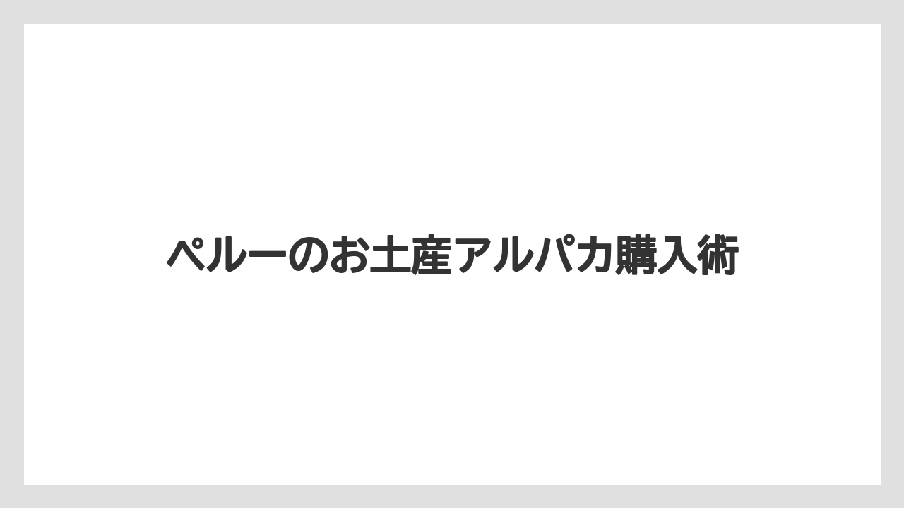 【お土産】【宿泊】【旅】アルパカセーターの寿命
